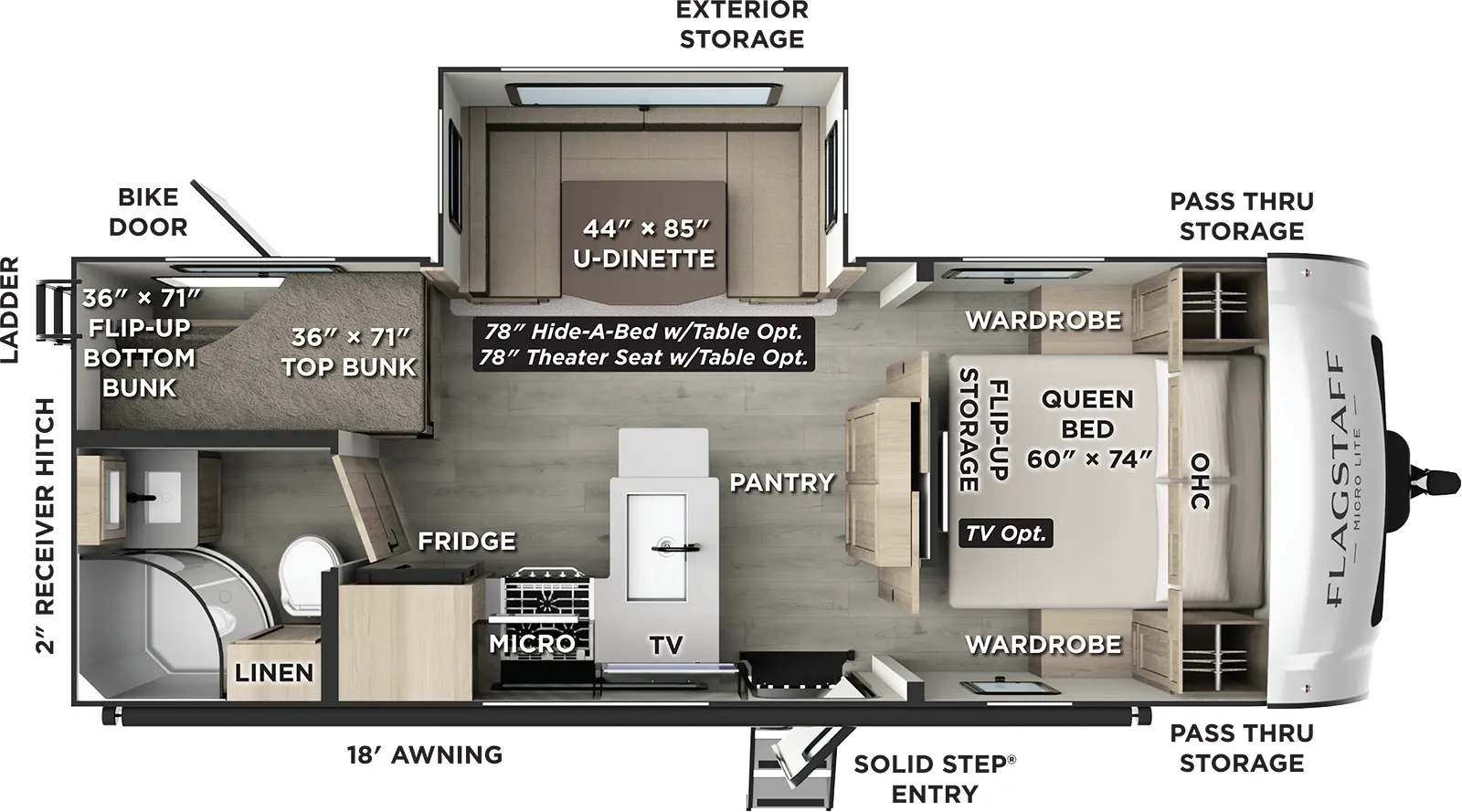 Flagstaff Micro Lite 25DBH Floorplan